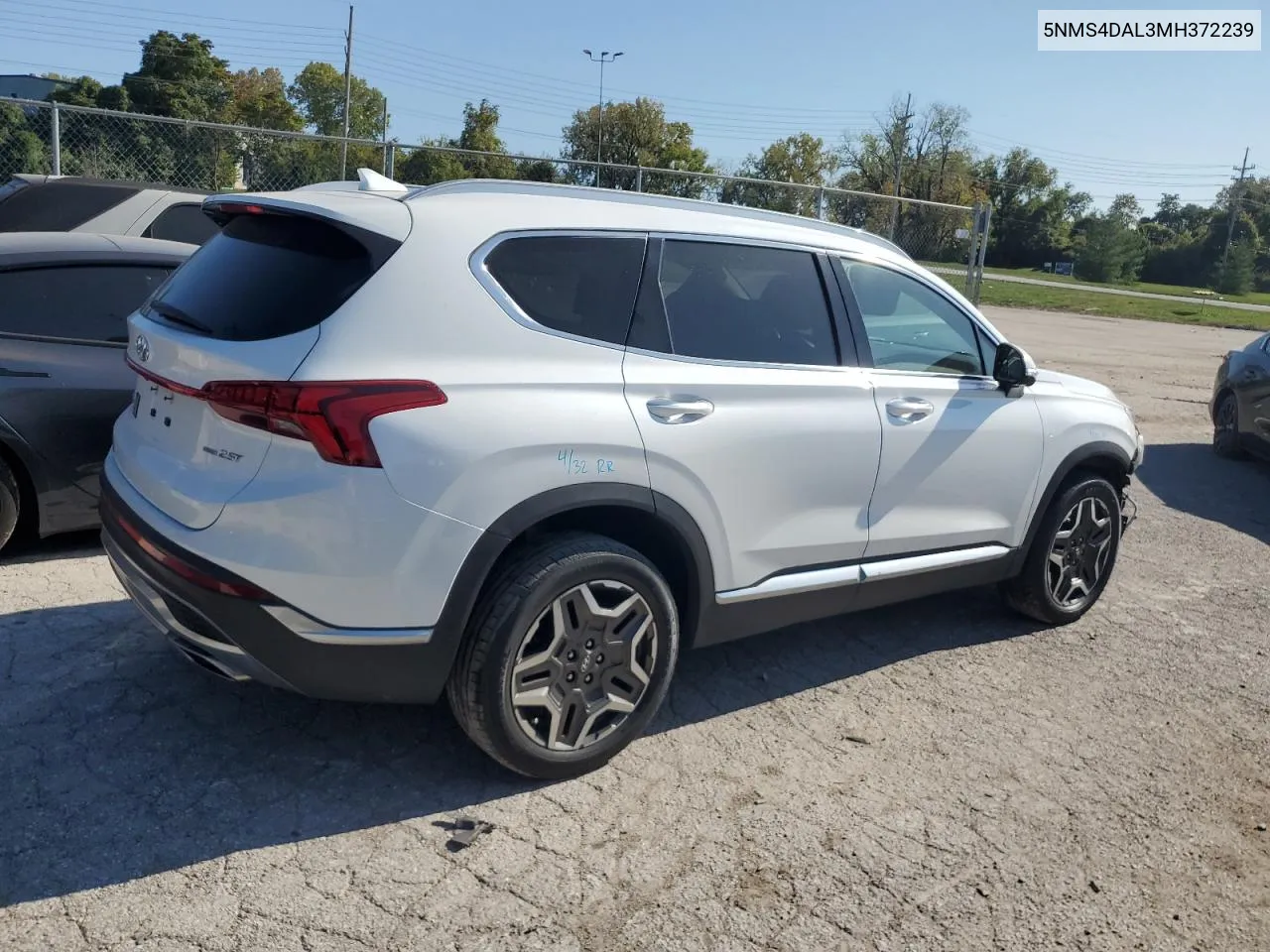 2021 Hyundai Santa Fe Limited VIN: 5NMS4DAL3MH372239 Lot: 75393994