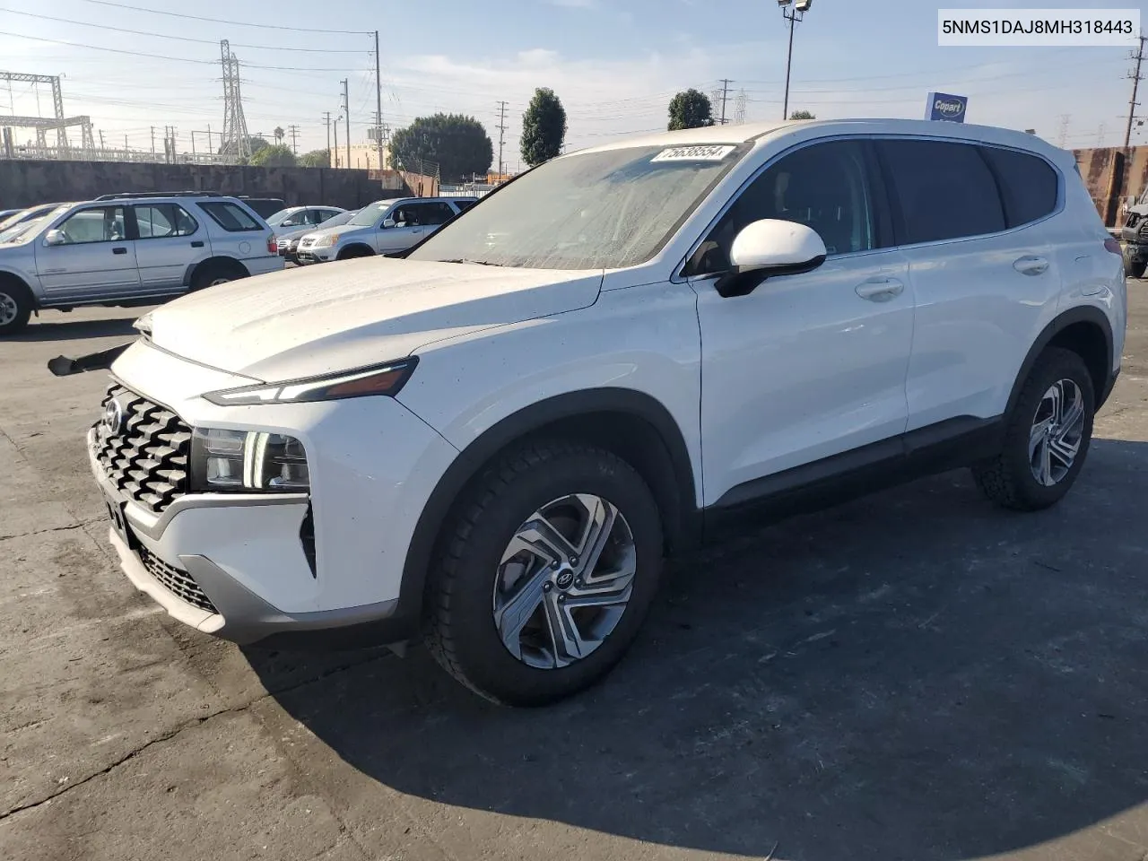 2021 Hyundai Santa Fe Se VIN: 5NMS1DAJ8MH318443 Lot: 75638554