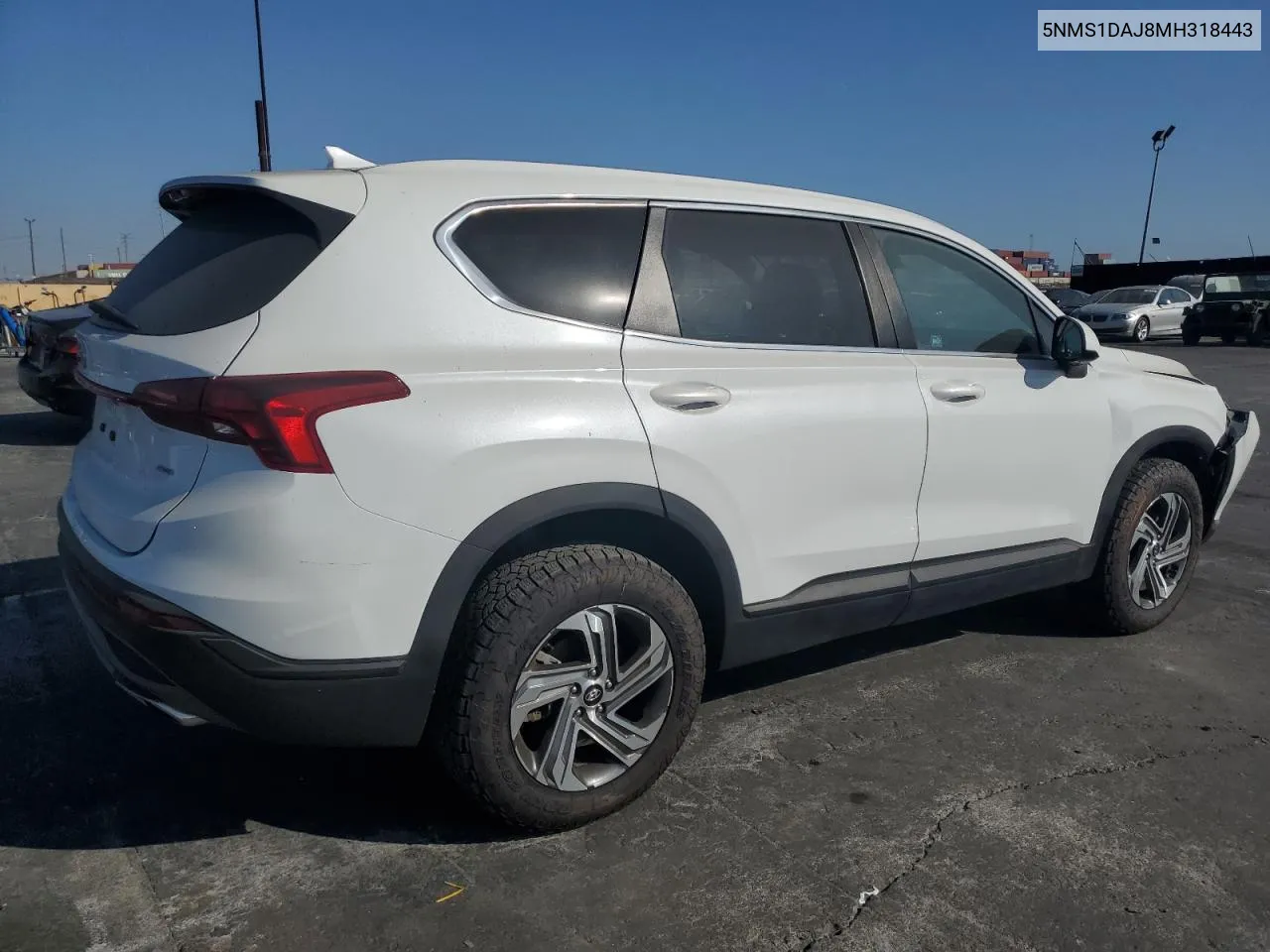 2021 Hyundai Santa Fe Se VIN: 5NMS1DAJ8MH318443 Lot: 75638554