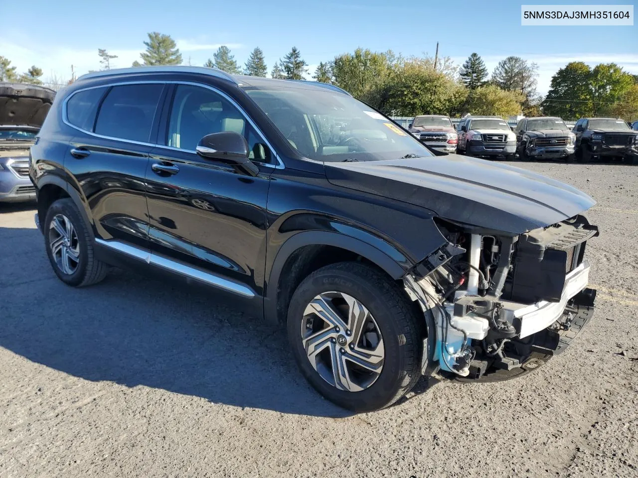 2021 Hyundai Santa Fe Sel VIN: 5NMS3DAJ3MH351604 Lot: 76327764