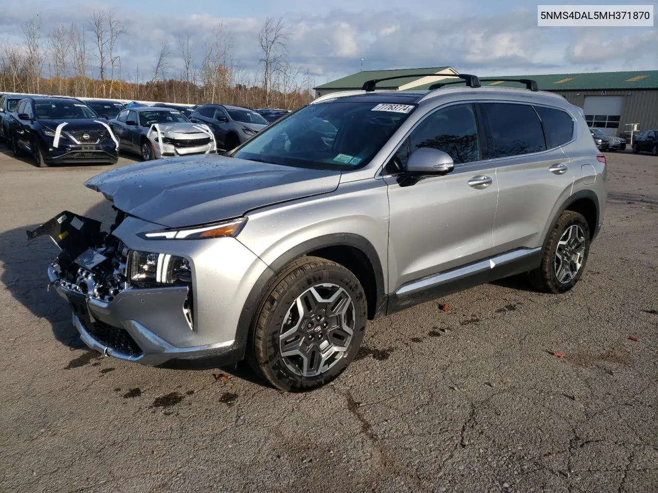 2021 Hyundai Santa Fe Limited VIN: 5NMS4DAL5MH371870 Lot: 77763774