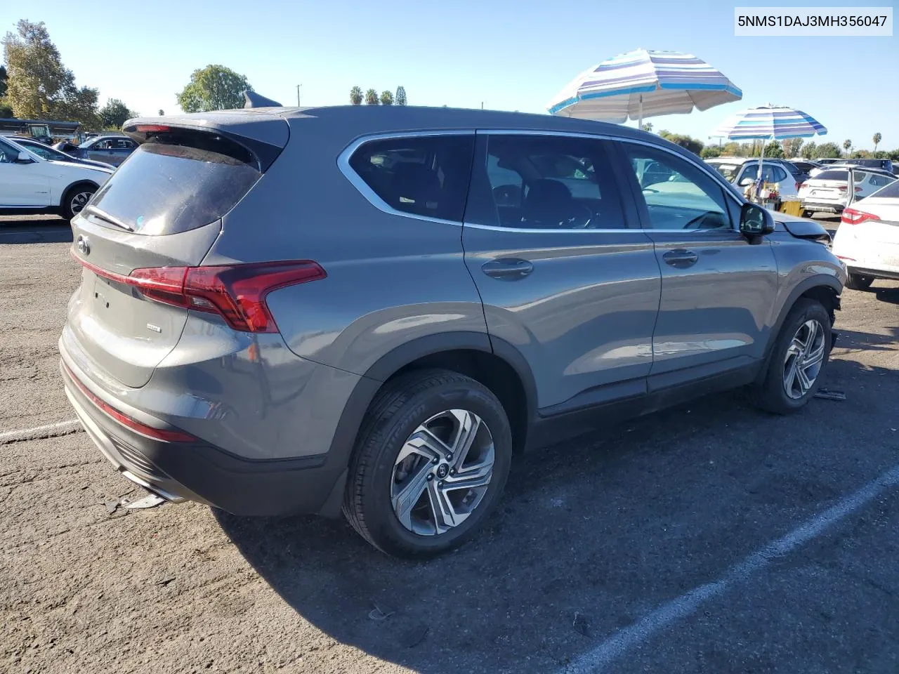 2021 Hyundai Santa Fe Se VIN: 5NMS1DAJ3MH356047 Lot: 78746334