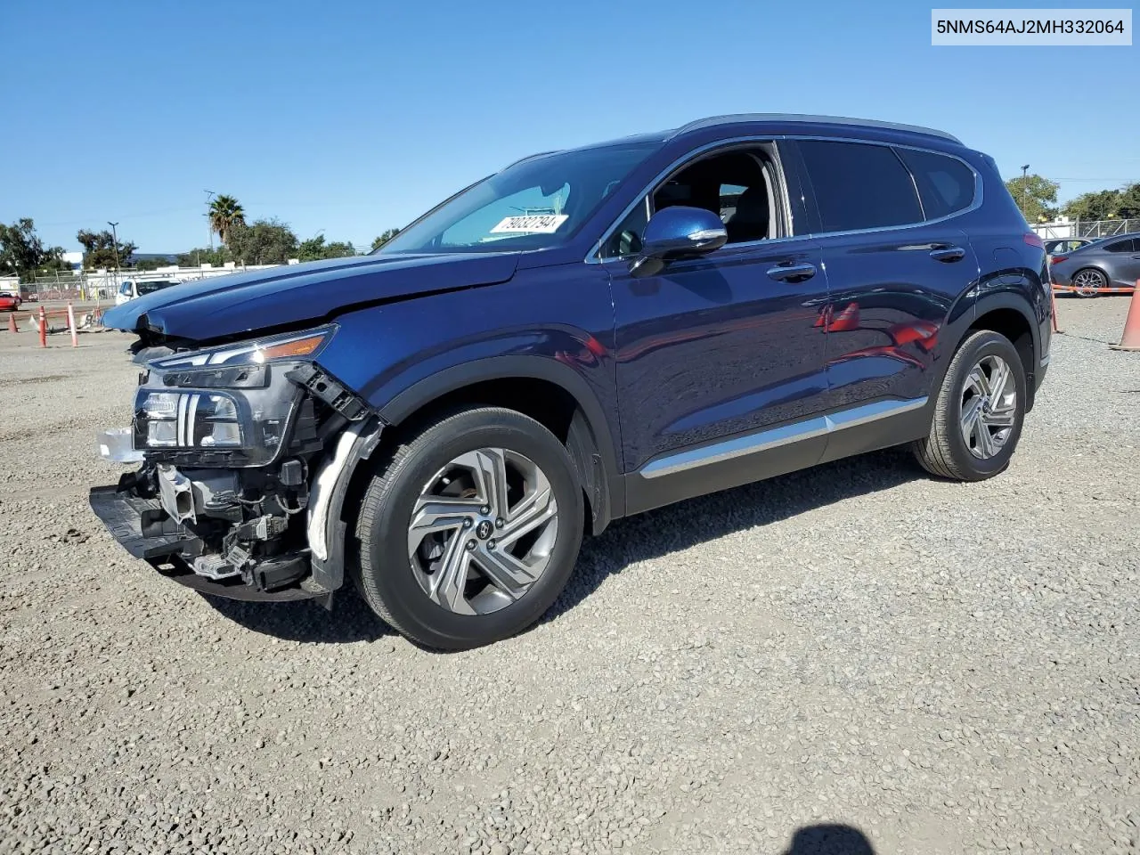 2021 Hyundai Santa Fe Sel VIN: 5NMS64AJ2MH332064 Lot: 79032794