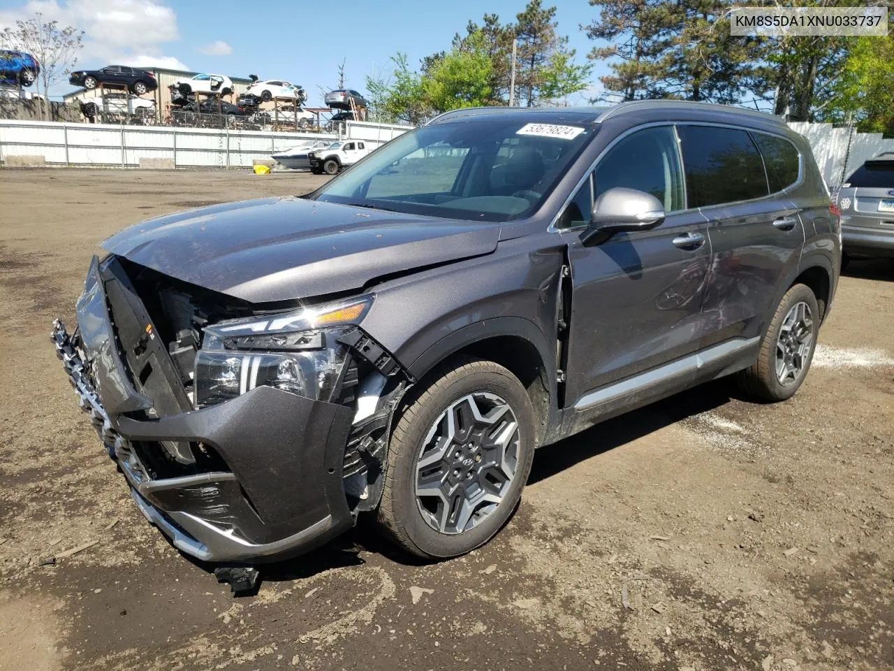 2022 Hyundai Santa Fe Limited VIN: KM8S5DA1XNU033737 Lot: 53679824