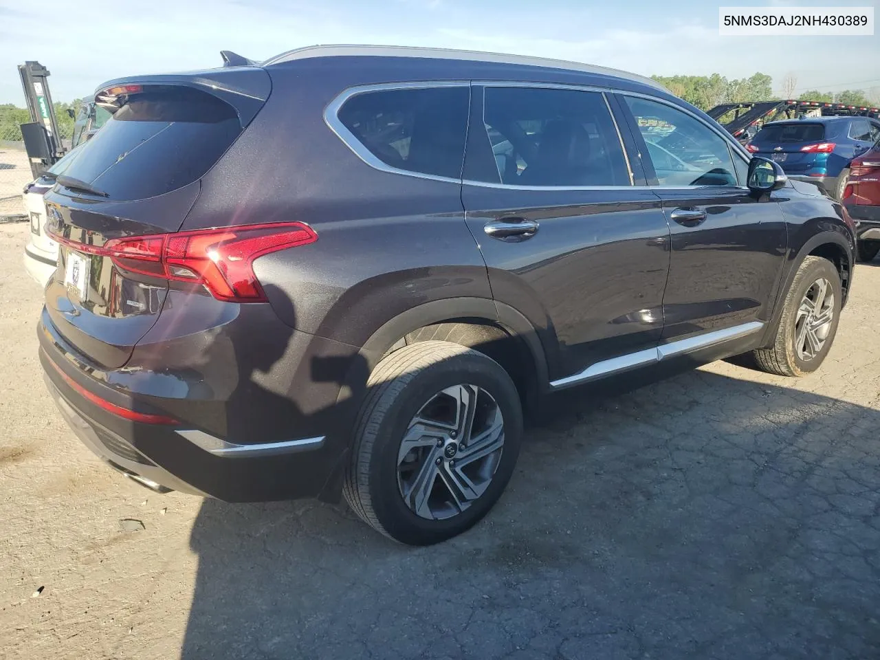 2022 Hyundai Santa Fe Sel VIN: 5NMS3DAJ2NH430389 Lot: 58628994