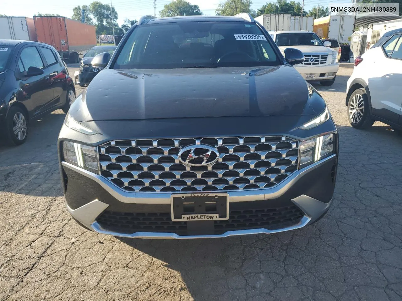 2022 Hyundai Santa Fe Sel VIN: 5NMS3DAJ2NH430389 Lot: 58628994