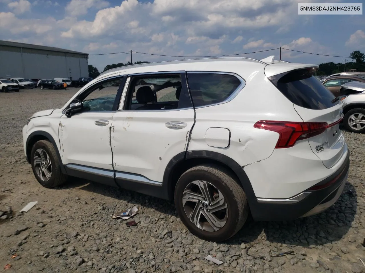 2022 Hyundai Santa Fe Sel VIN: 5NMS3DAJ2NH423765 Lot: 62218354