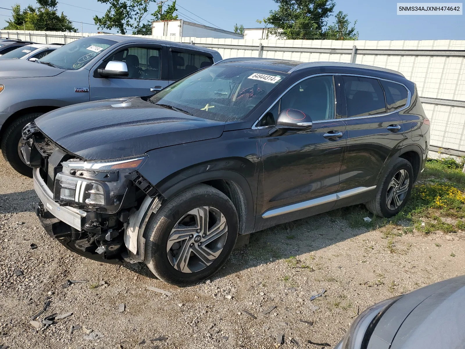 2022 Hyundai Santa Fe Sel VIN: 5NMS34AJXNH474642 Lot: 64944314