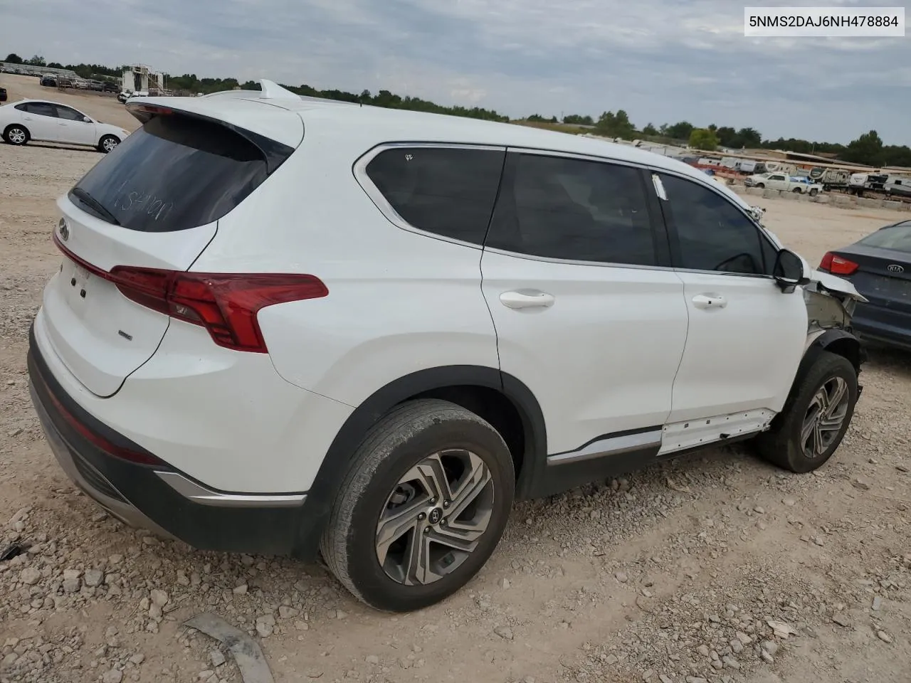 2022 Hyundai Santa Fe Sel VIN: 5NMS2DAJ6NH478884 Lot: 71745674