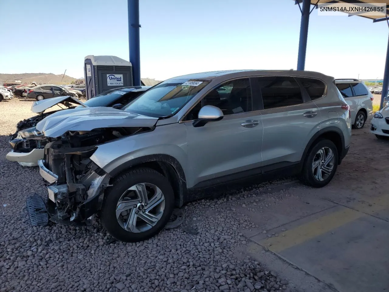 2022 Hyundai Santa Fe Se VIN: 5NMS14AJXNH426855 Lot: 72185654