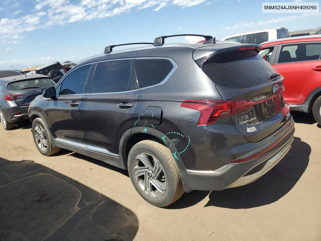 2022 Hyundai Santa Fe Sel VIN: 5NMS24AJXNH409390 Lot: 72303824