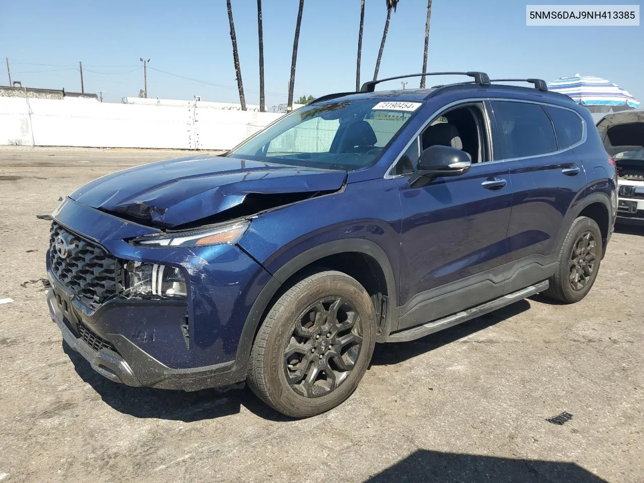 2022 Hyundai Santa Fe Sel VIN: 5NMS6DAJ9NH413385 Lot: 73190454