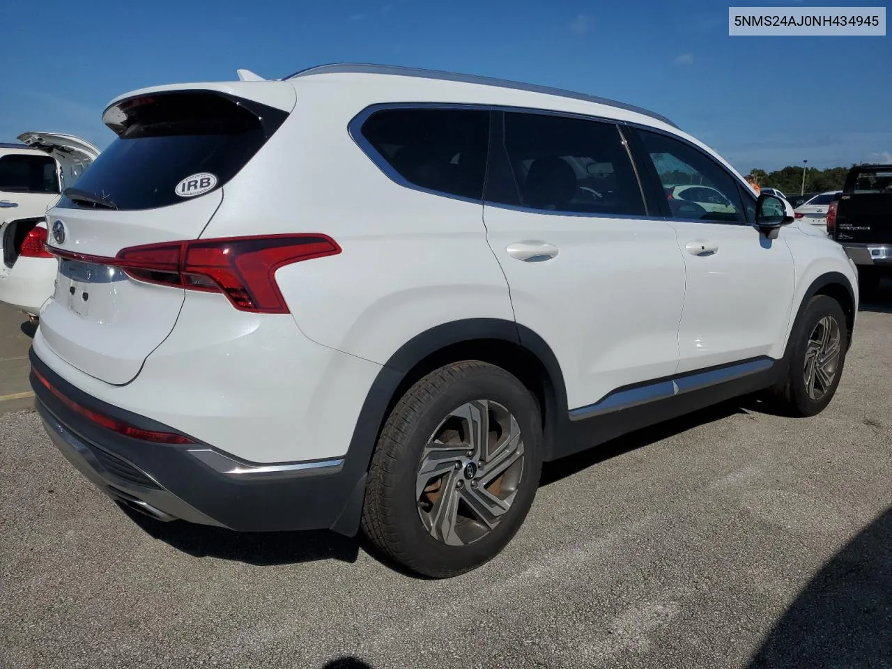 2022 Hyundai Santa Fe Sel VIN: 5NMS24AJ0NH434945 Lot: 74043854