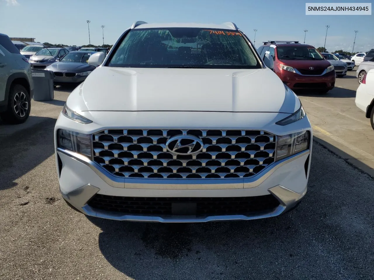 2022 Hyundai Santa Fe Sel VIN: 5NMS24AJ0NH434945 Lot: 74043854