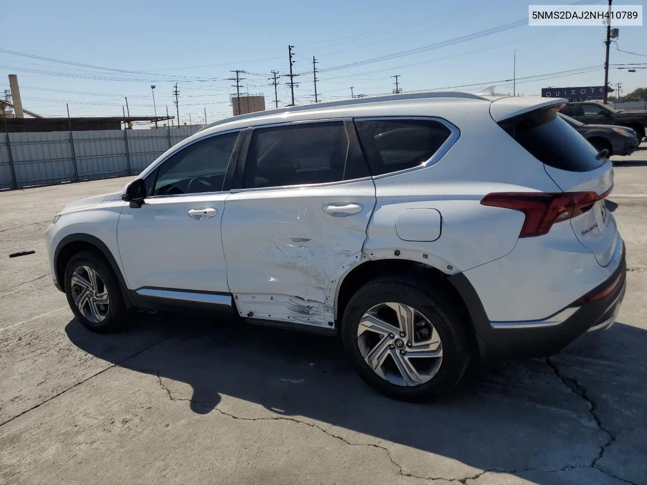 2022 Hyundai Santa Fe Sel VIN: 5NMS2DAJ2NH410789 Lot: 74338504