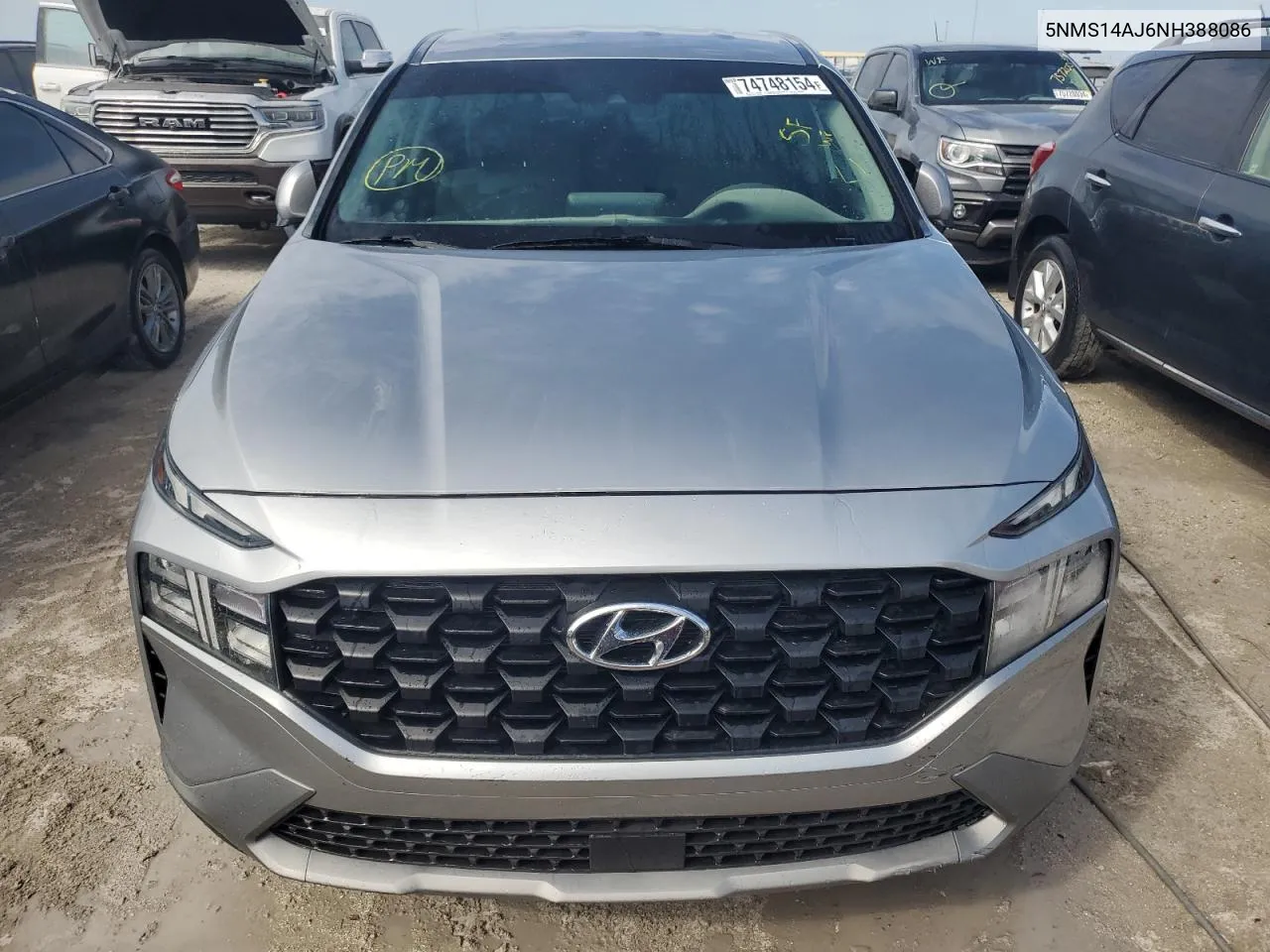 2022 Hyundai Santa Fe Se VIN: 5NMS14AJ6NH388086 Lot: 74748154