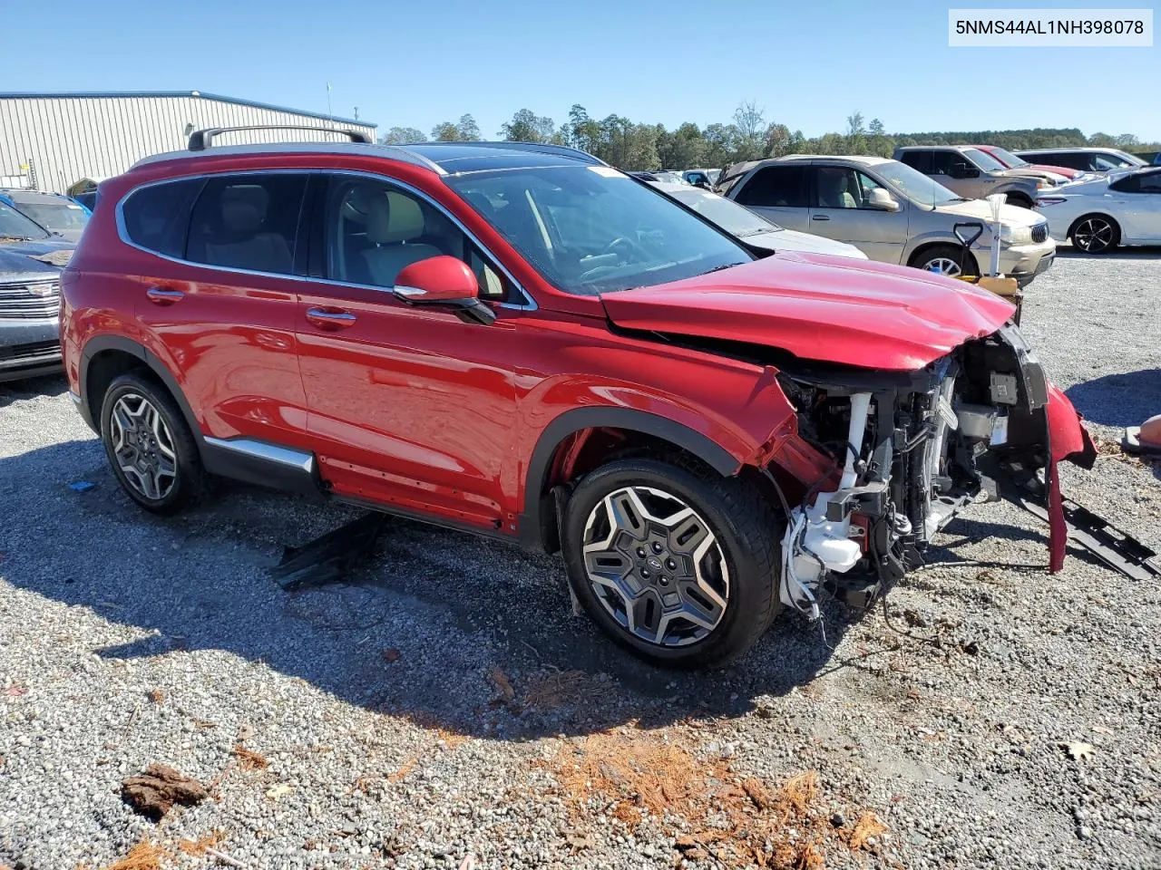 2022 Hyundai Santa Fe Limited VIN: 5NMS44AL1NH398078 Lot: 74765384