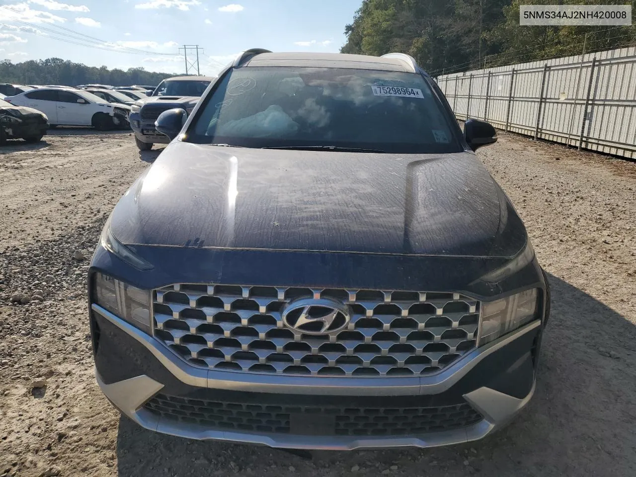 2022 Hyundai Santa Fe Sel VIN: 5NMS34AJ2NH420008 Lot: 75298964