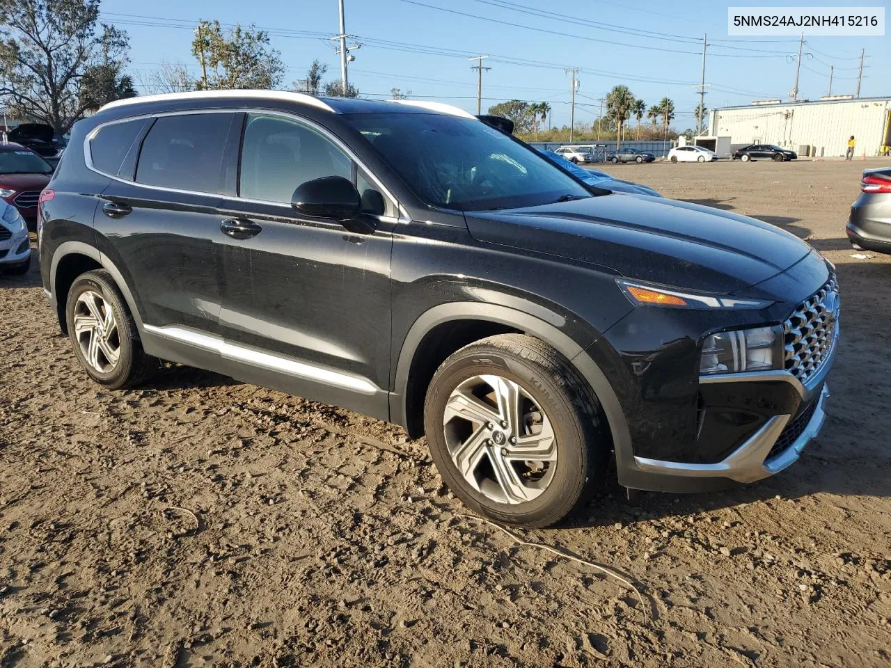 2022 Hyundai Santa Fe Sel VIN: 5NMS24AJ2NH415216 Lot: 75955424