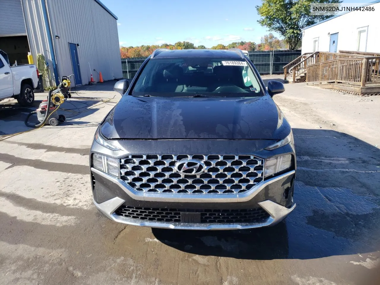 2022 Hyundai Santa Fe Sel VIN: 5NMS2DAJ1NH442486 Lot: 76189384