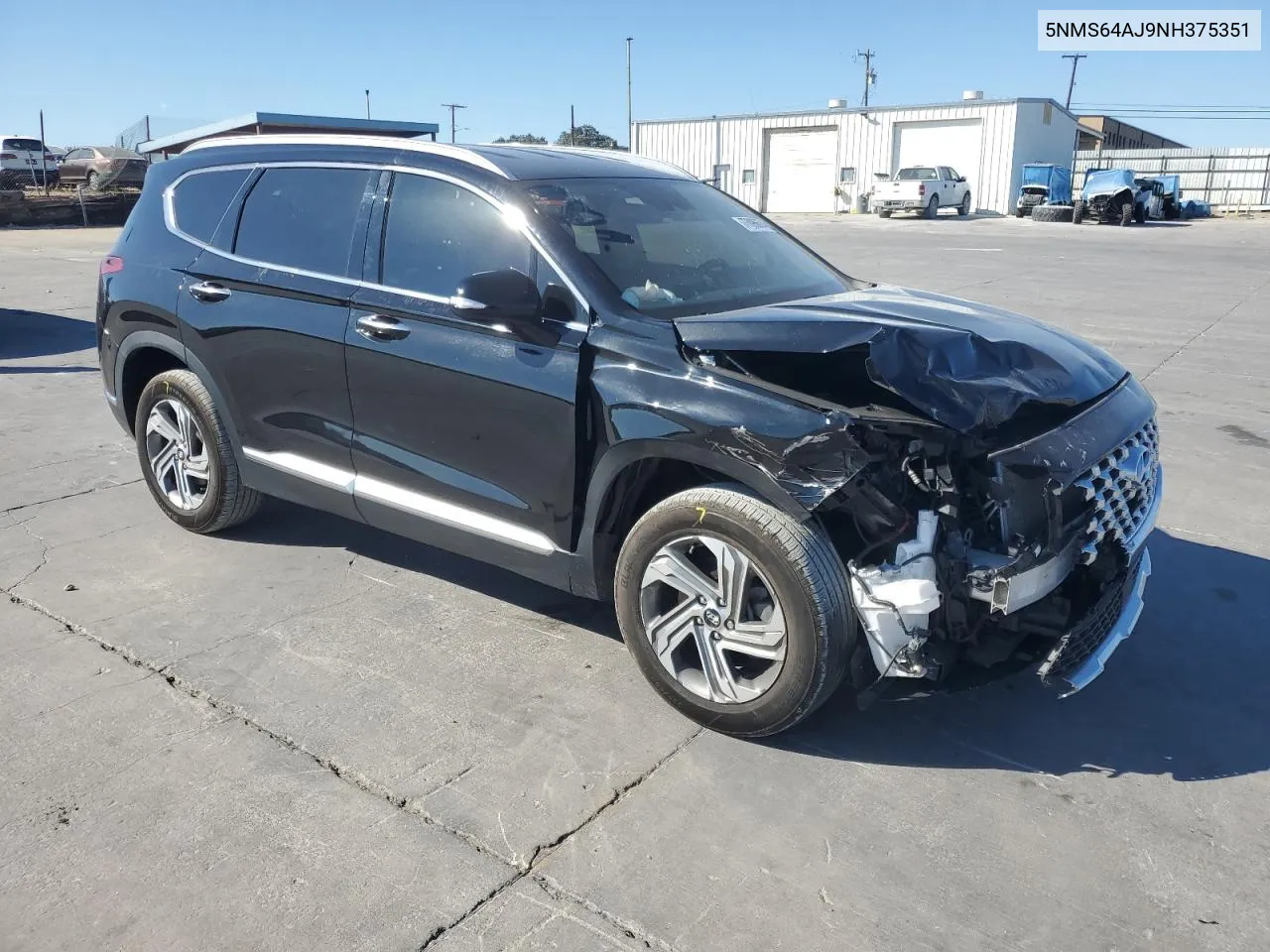 2022 Hyundai Santa Fe Sel VIN: 5NMS64AJ9NH375351 Lot: 77096674