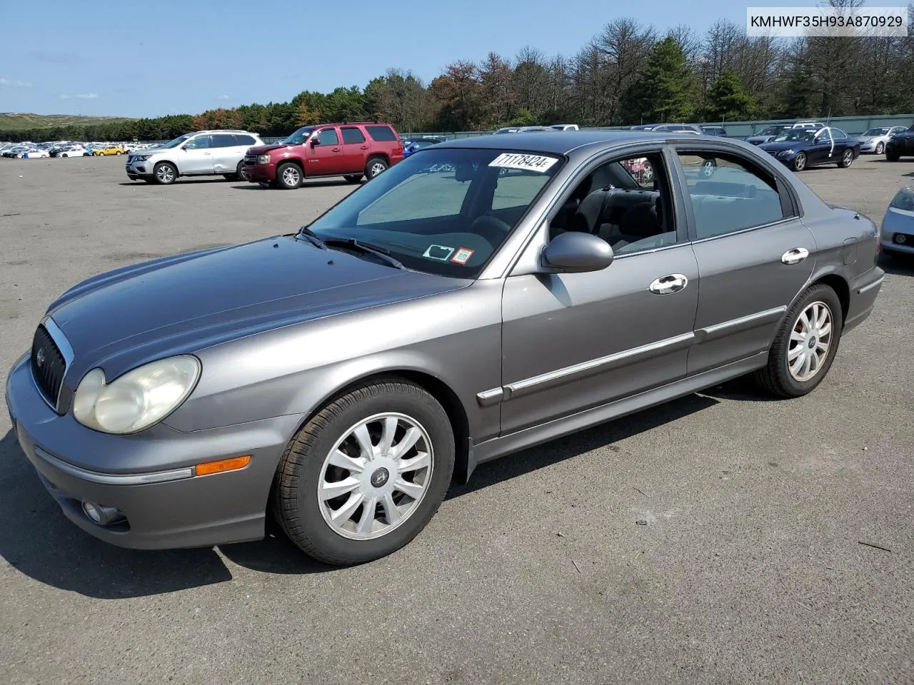 2003 Hyundai Sonata Gls VIN: KMHWF35H93A870929 Lot: 71178424