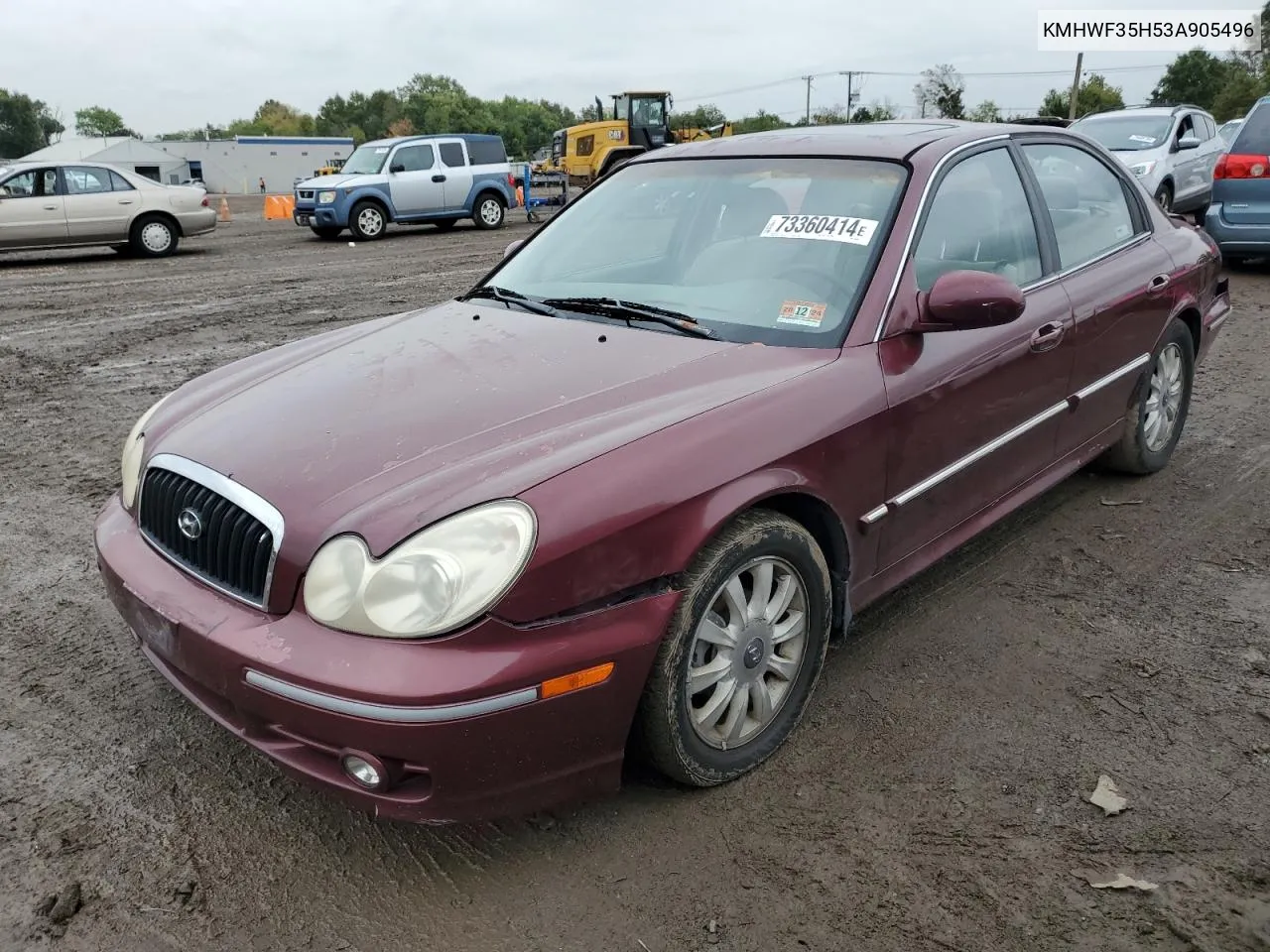 2003 Hyundai Sonata Gls VIN: KMHWF35H53A905496 Lot: 73360414