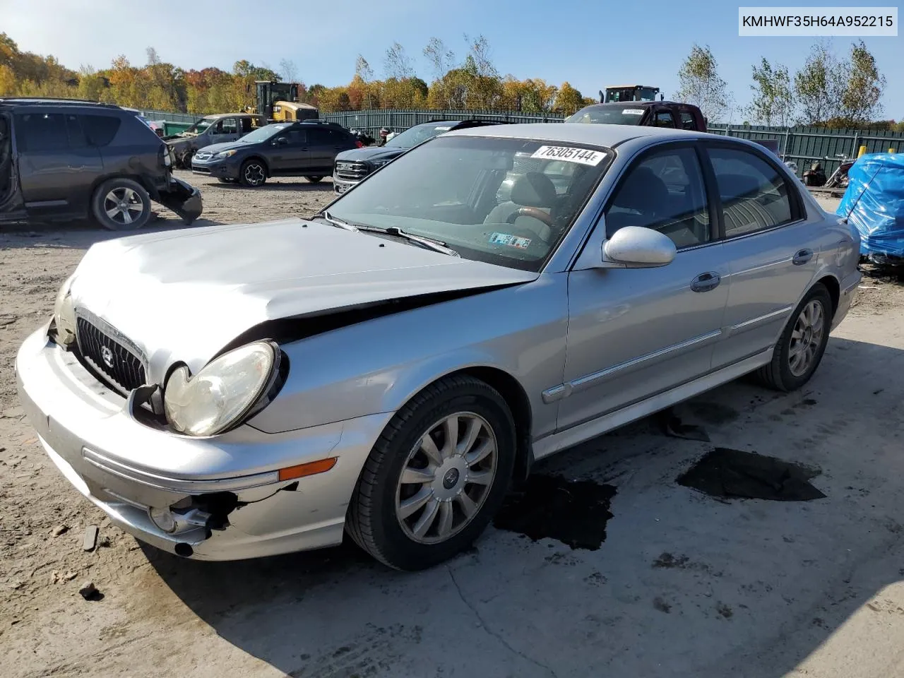 2004 Hyundai Sonata Gls VIN: KMHWF35H64A952215 Lot: 76305144