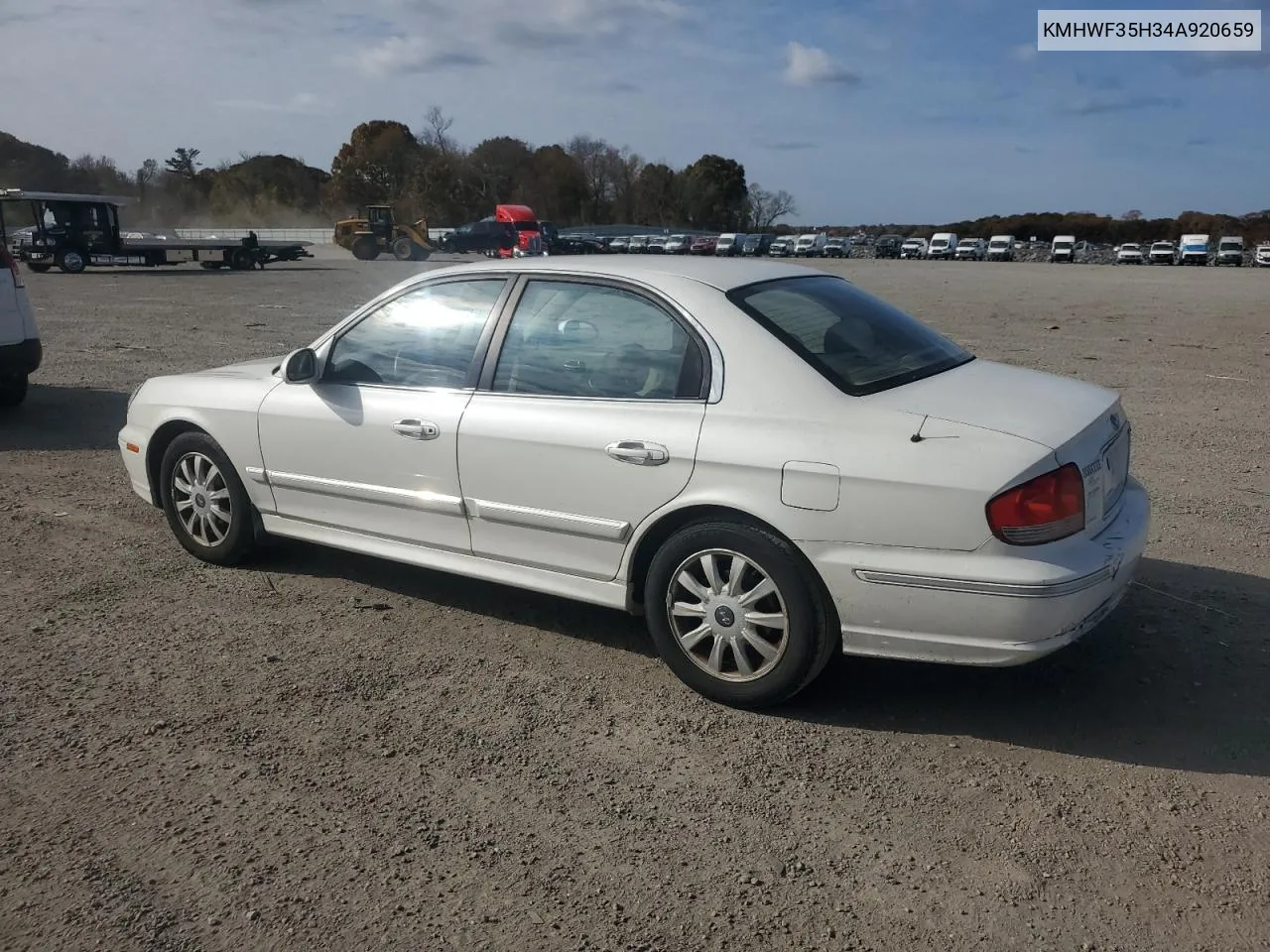 2004 Hyundai Sonata Gls VIN: KMHWF35H34A920659 Lot: 77813554