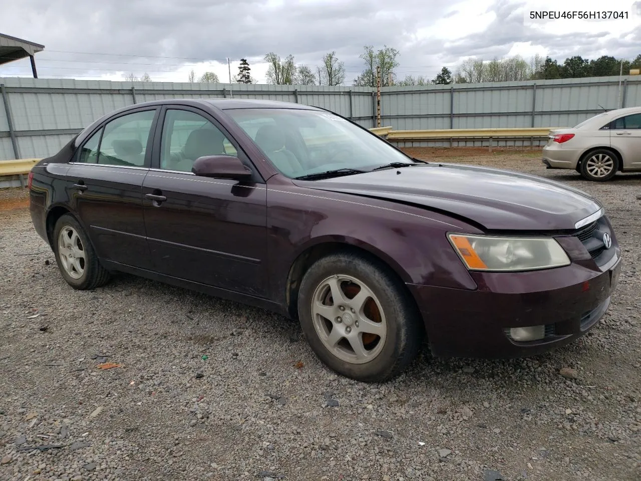 5NPEU46F56H137041 2006 Hyundai Sonata Gls