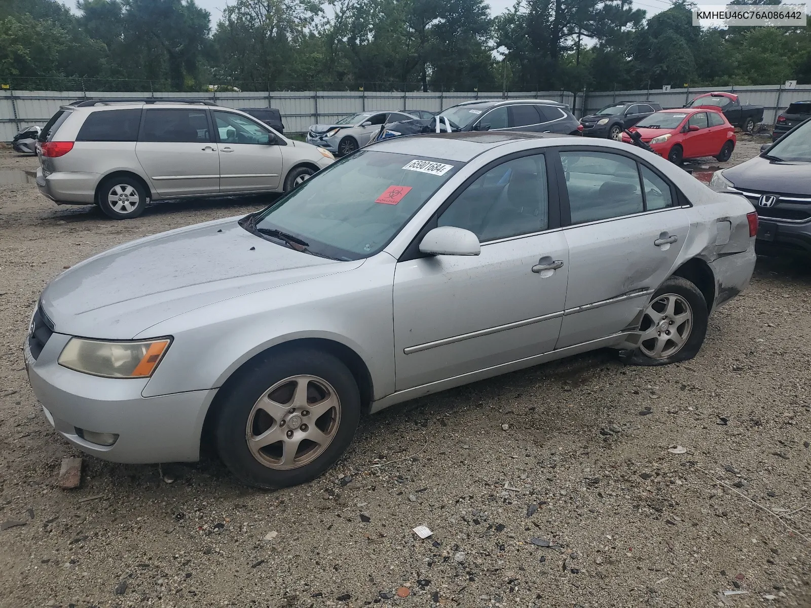 2006 Hyundai Sonata Gls VIN: KMHEU46C76A086442 Lot: 65901684