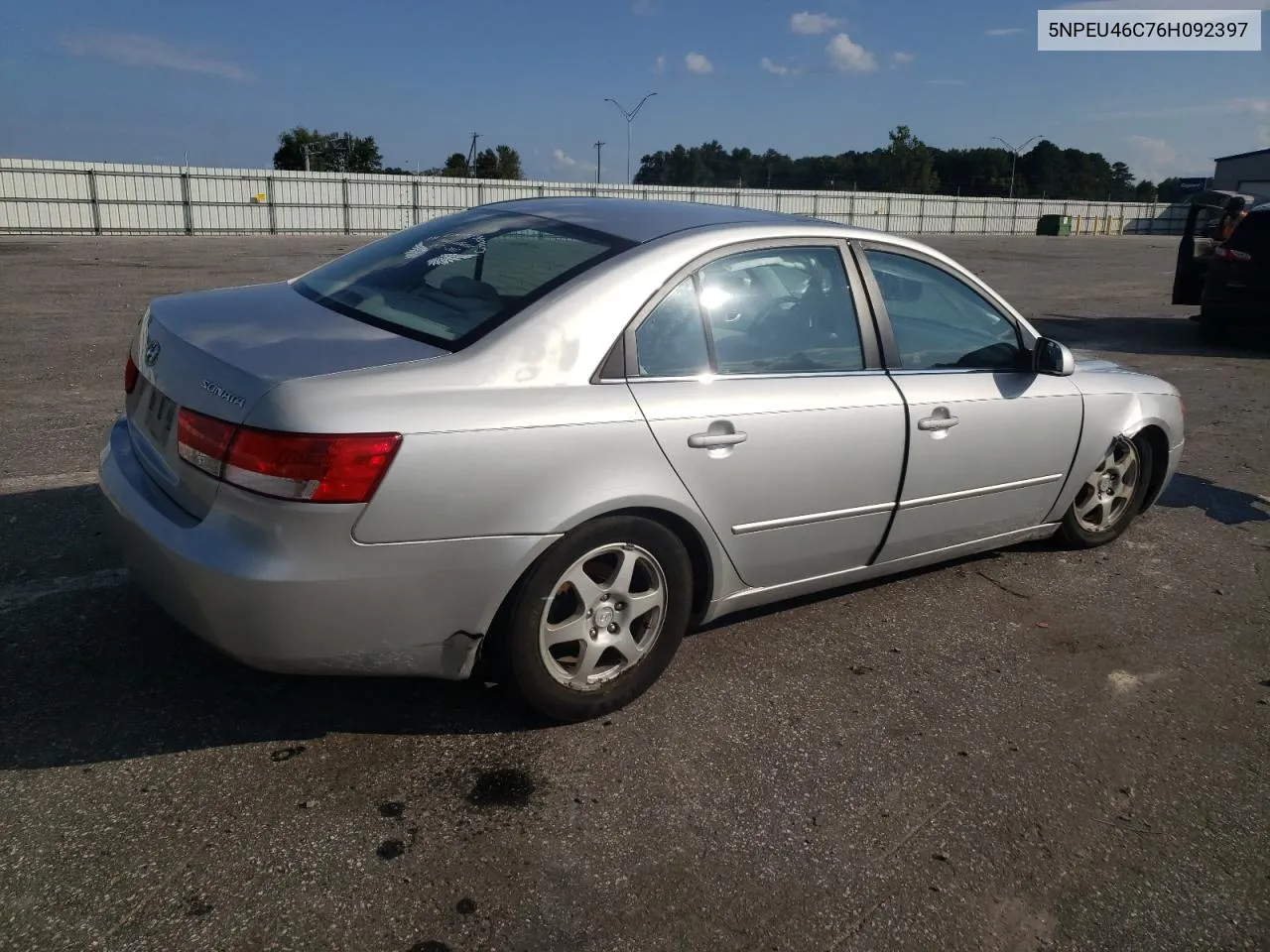 2006 Hyundai Sonata Gls VIN: 5NPEU46C76H092397 Lot: 72234994