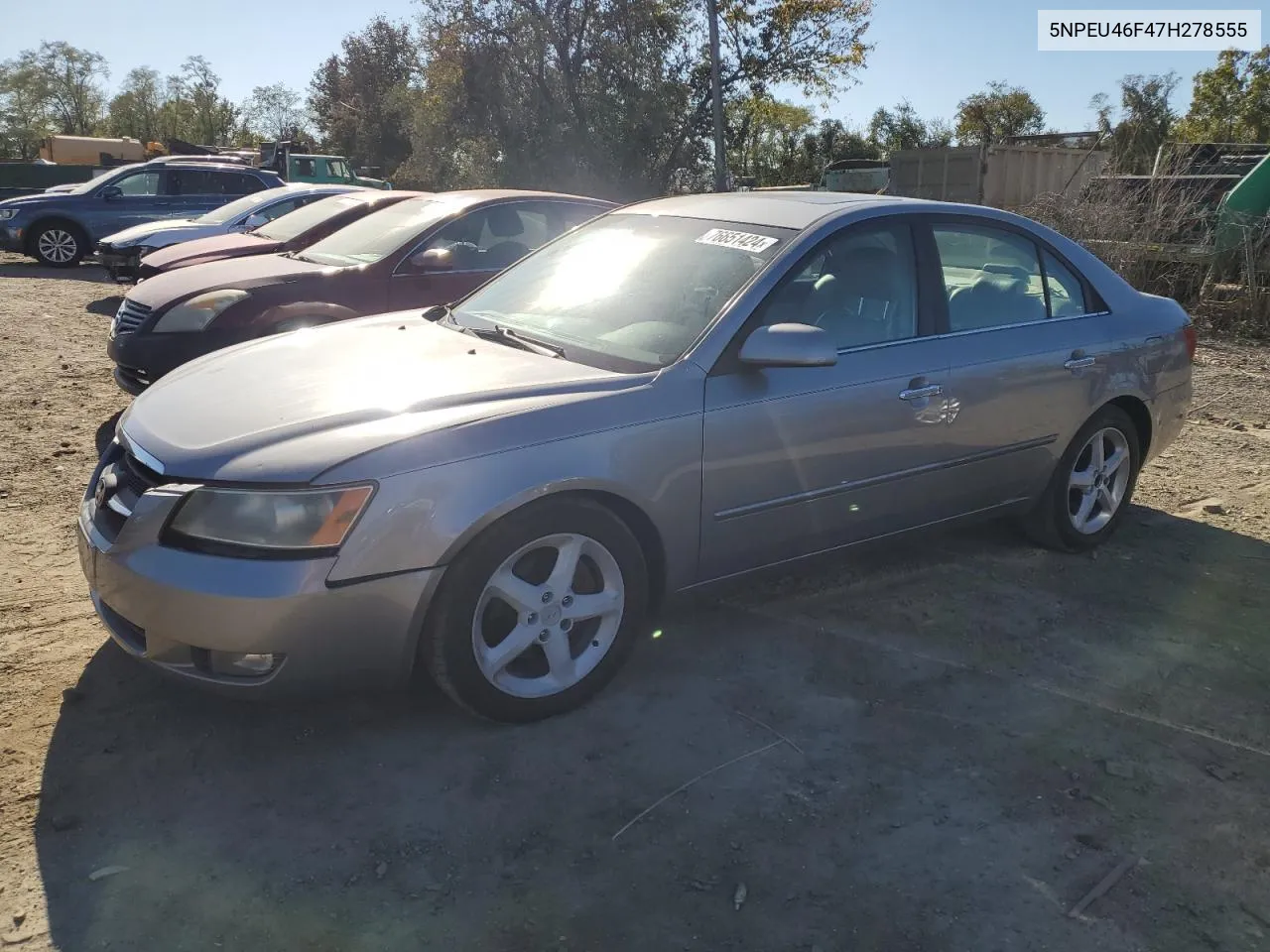 5NPEU46F47H278555 2007 Hyundai Sonata Se