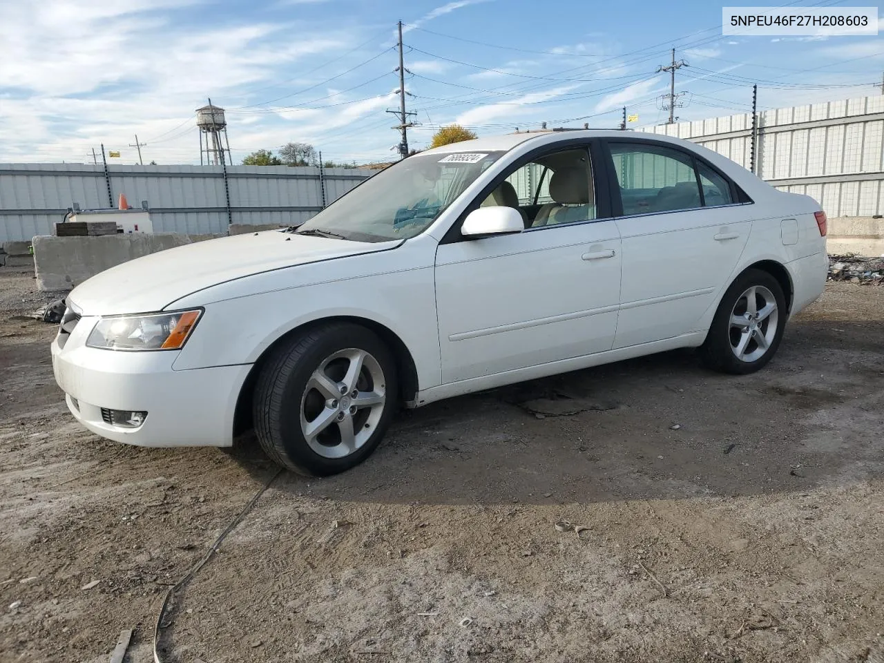 2007 Hyundai Sonata Se VIN: 5NPEU46F27H208603 Lot: 76869324