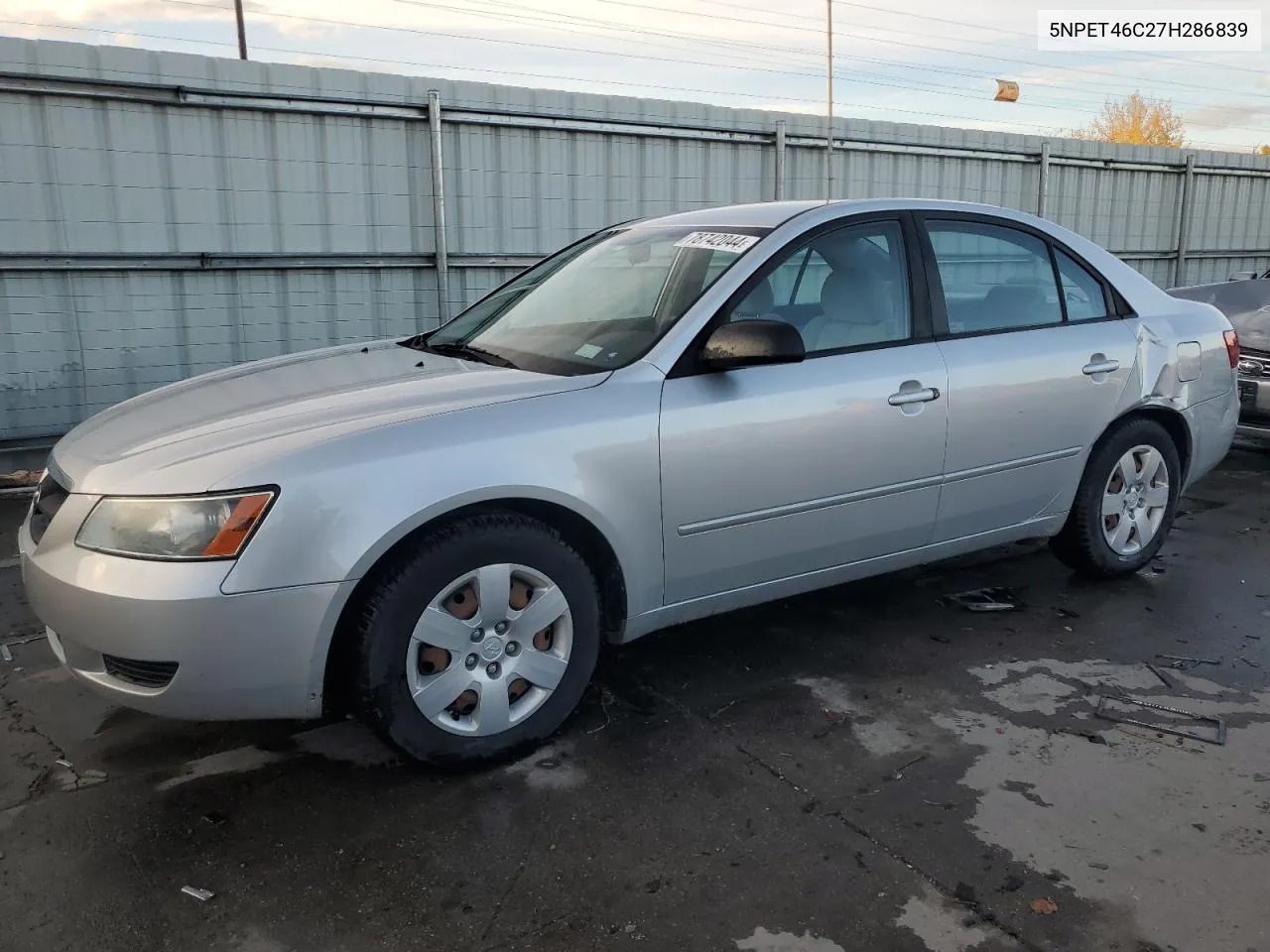 2007 Hyundai Sonata Gls VIN: 5NPET46C27H286839 Lot: 78742044