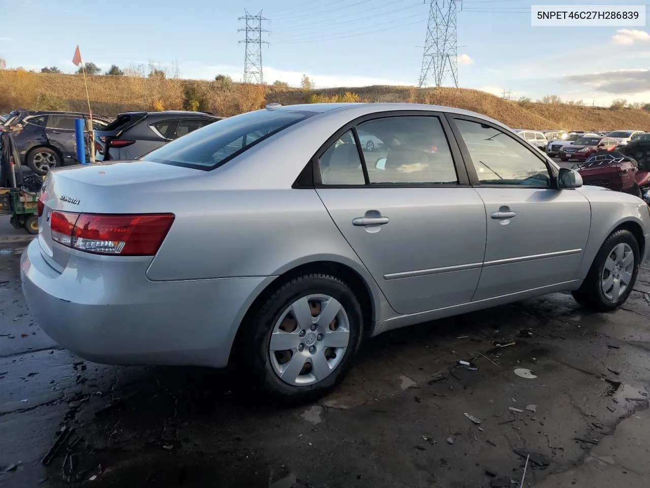 2007 Hyundai Sonata Gls VIN: 5NPET46C27H286839 Lot: 78742044