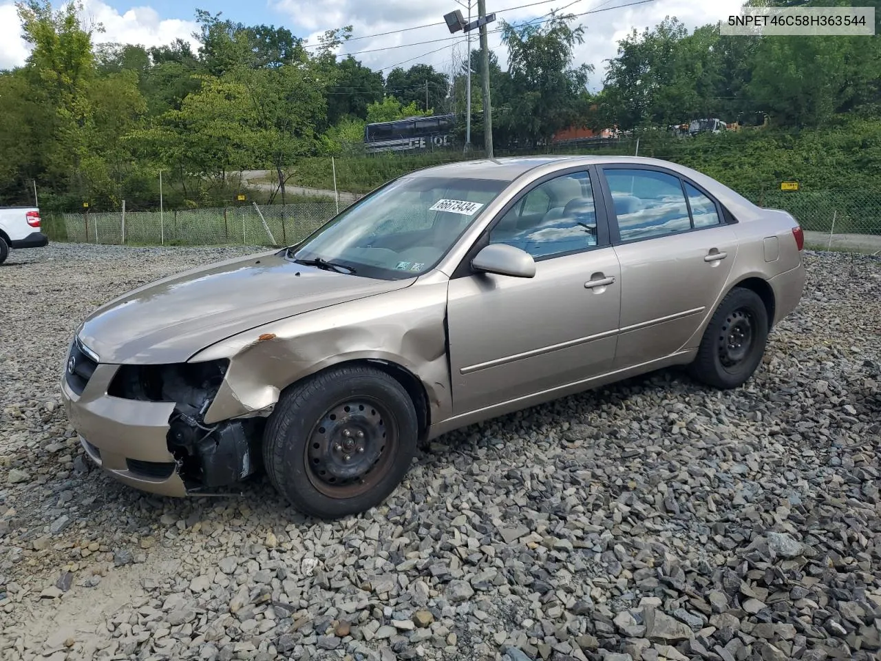 2008 Hyundai Sonata Gls VIN: 5NPET46C58H363544 Lot: 66673434