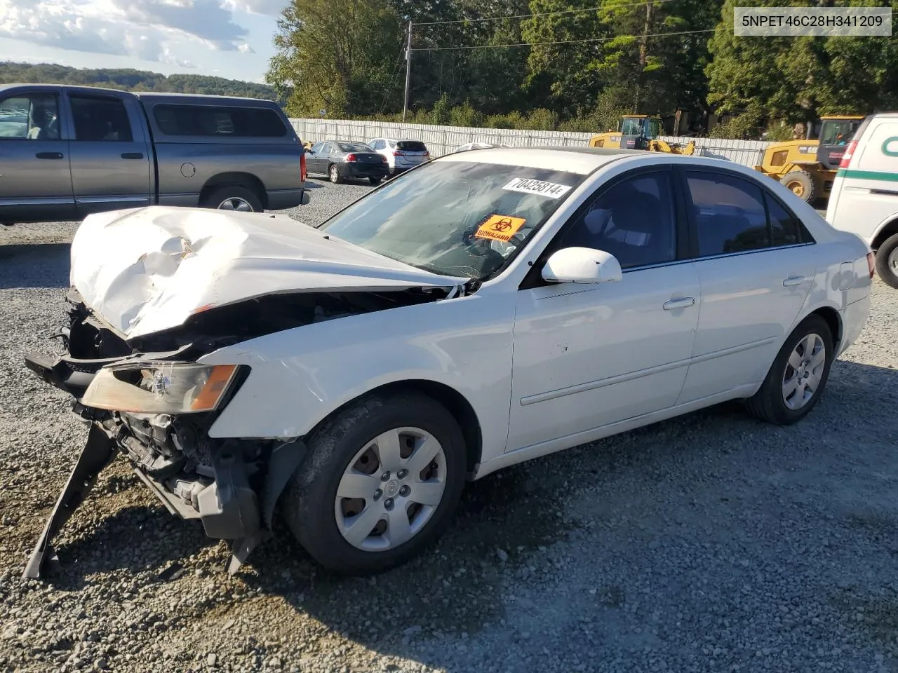 2008 Hyundai Sonata Gls VIN: 5NPET46C28H341209 Lot: 70425814