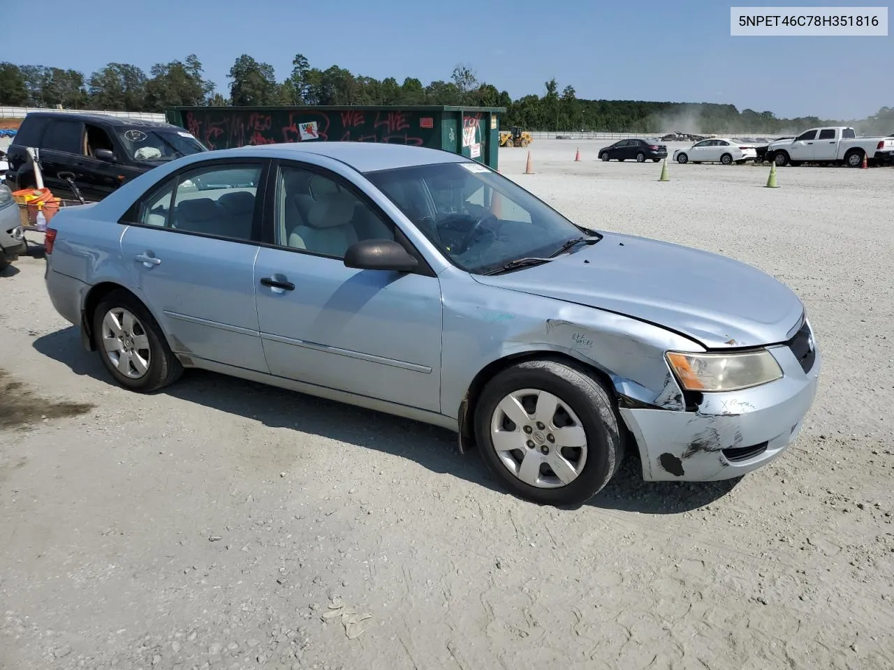 2008 Hyundai Sonata Gls VIN: 5NPET46C78H351816 Lot: 71132374