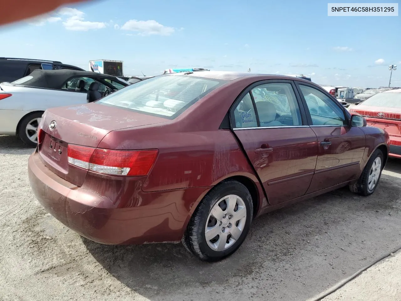 2008 Hyundai Sonata Gls VIN: 5NPET46C58H351295 Lot: 74298074