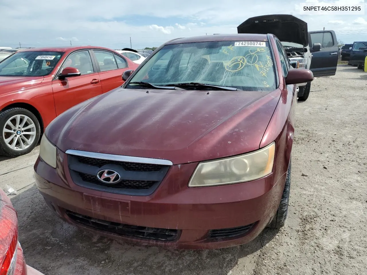 2008 Hyundai Sonata Gls VIN: 5NPET46C58H351295 Lot: 74298074