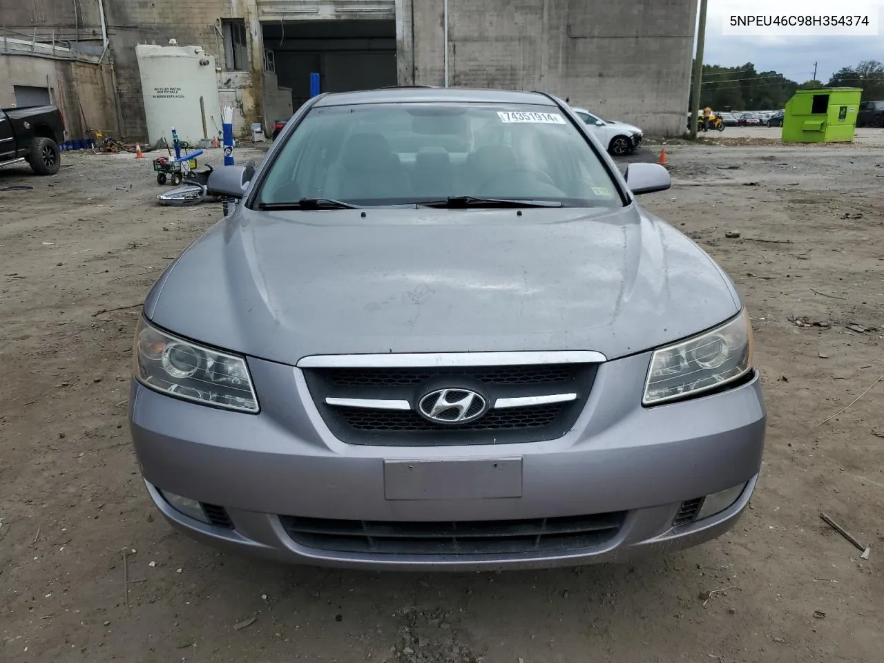 2008 Hyundai Sonata Se VIN: 5NPEU46C98H354374 Lot: 74351914