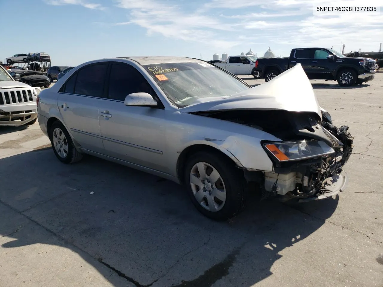 2008 Hyundai Sonata Gls VIN: 5NPET46C98H377835 Lot: 77088704