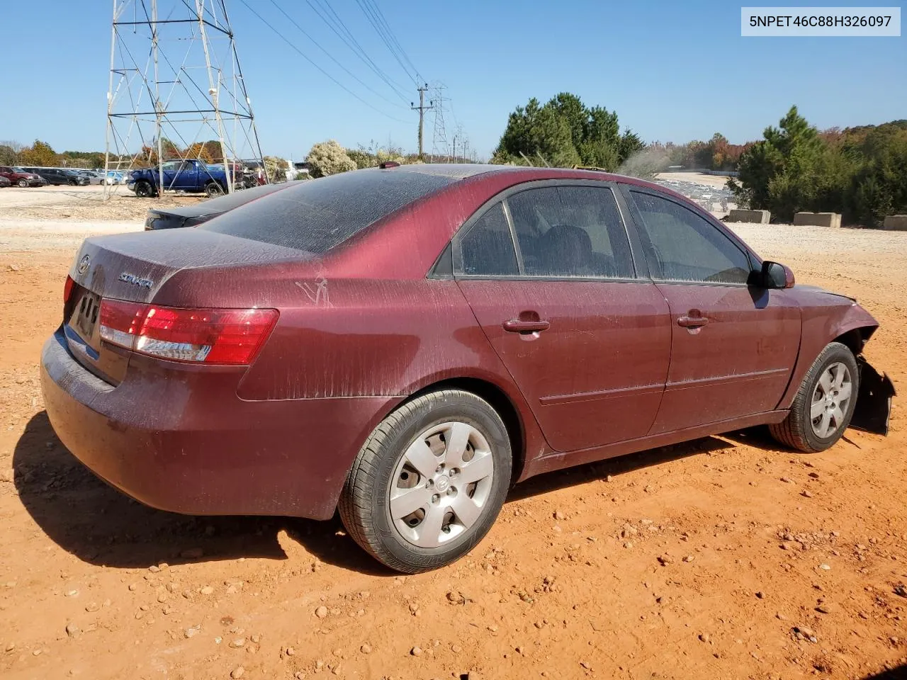 2008 Hyundai Sonata Gls VIN: 5NPET46C88H326097 Lot: 77102794