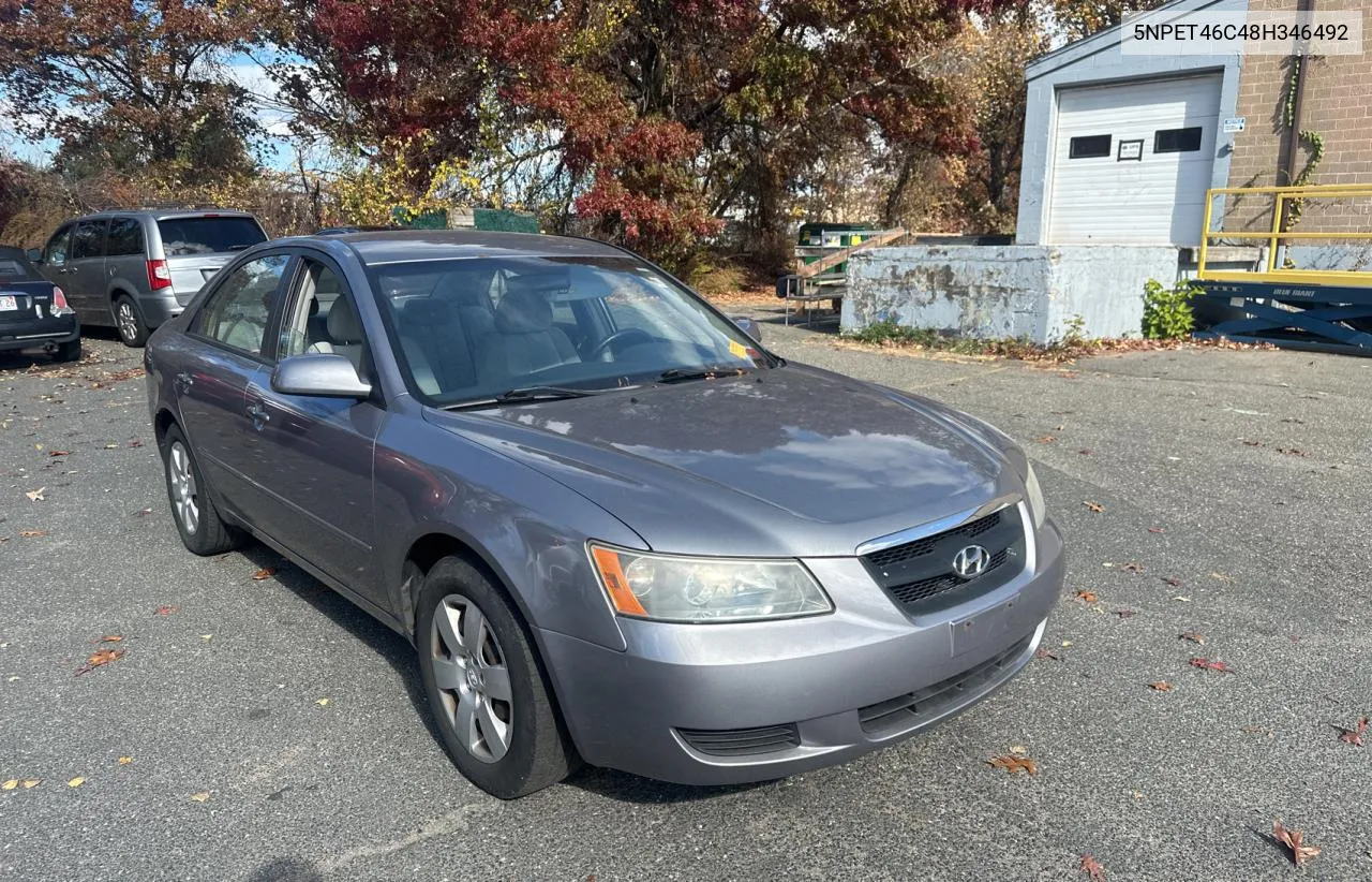 2008 Hyundai Sonata Gls VIN: 5NPET46C48H346492 Lot: 78514724