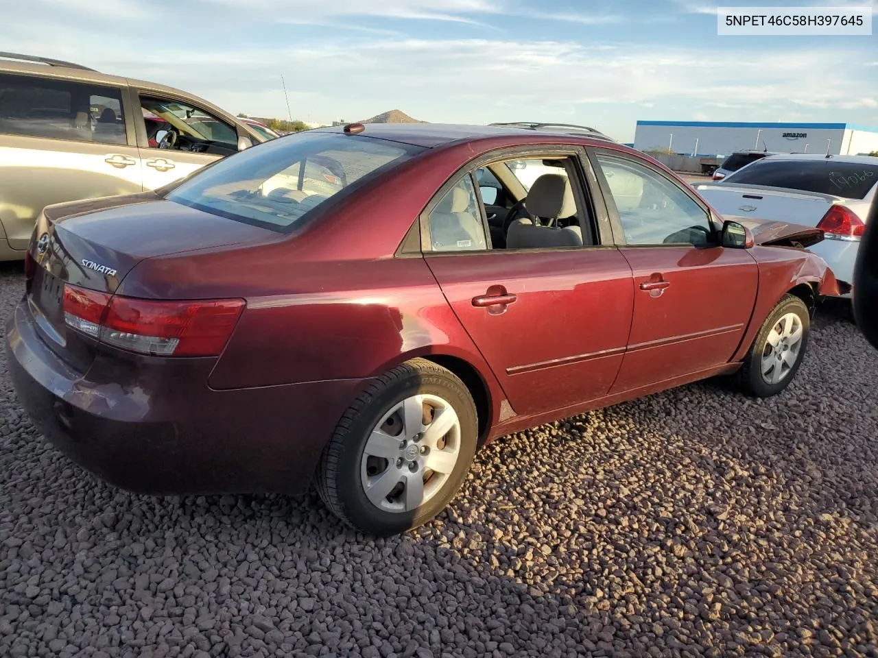 2008 Hyundai Sonata Gls VIN: 5NPET46C58H397645 Lot: 78934644