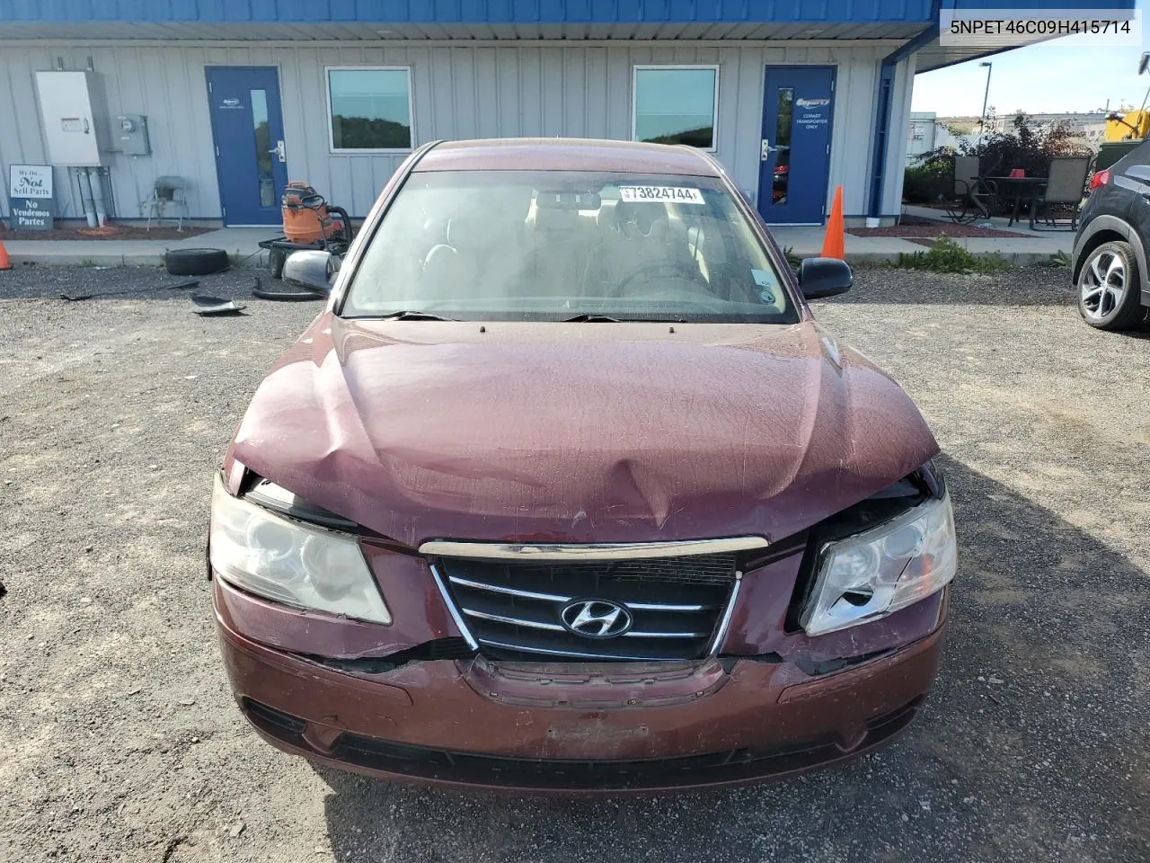 2009 Hyundai Sonata Gls VIN: 5NPET46C09H415714 Lot: 73824744