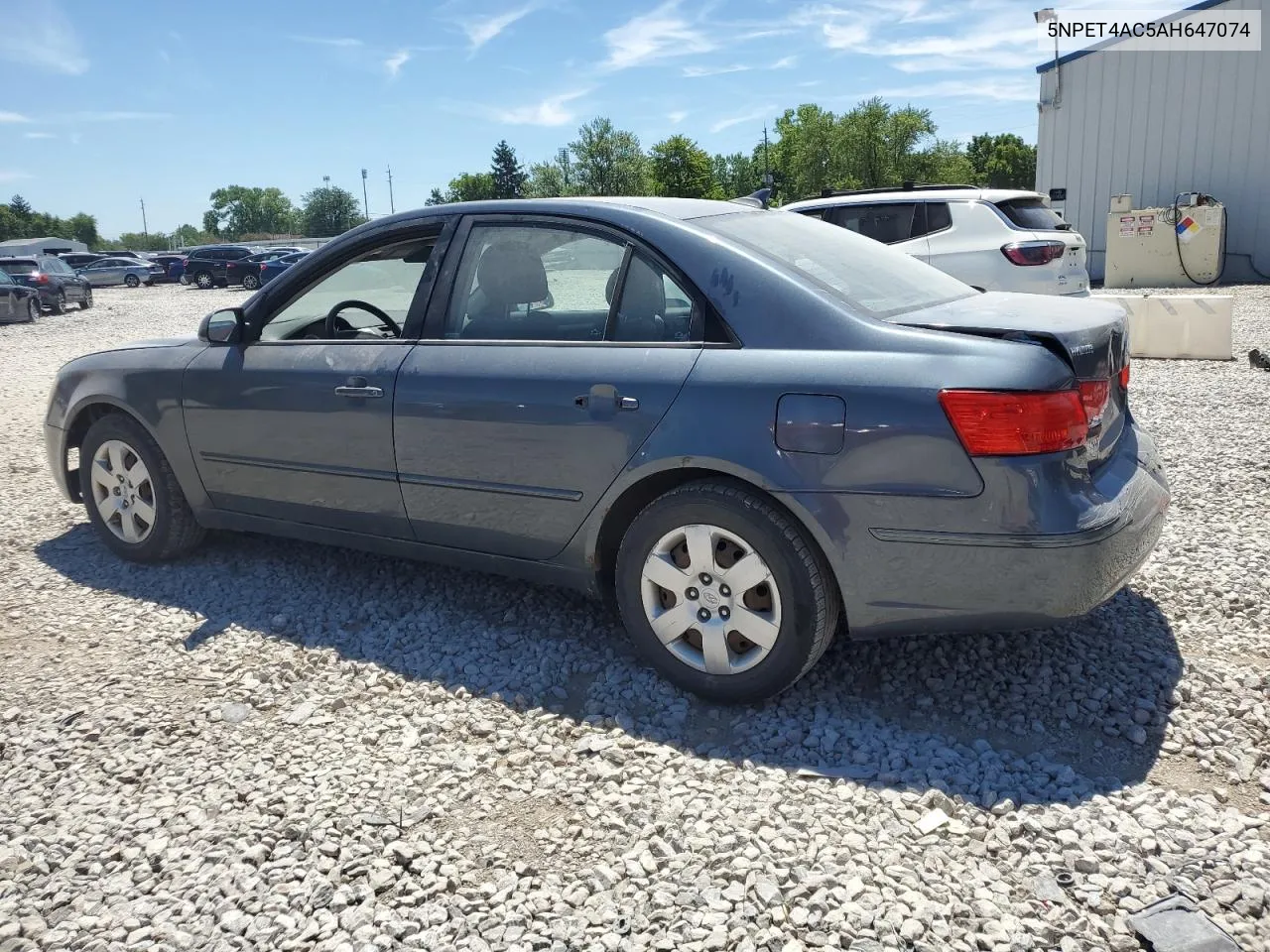 5NPET4AC5AH647074 2010 Hyundai Sonata Gls