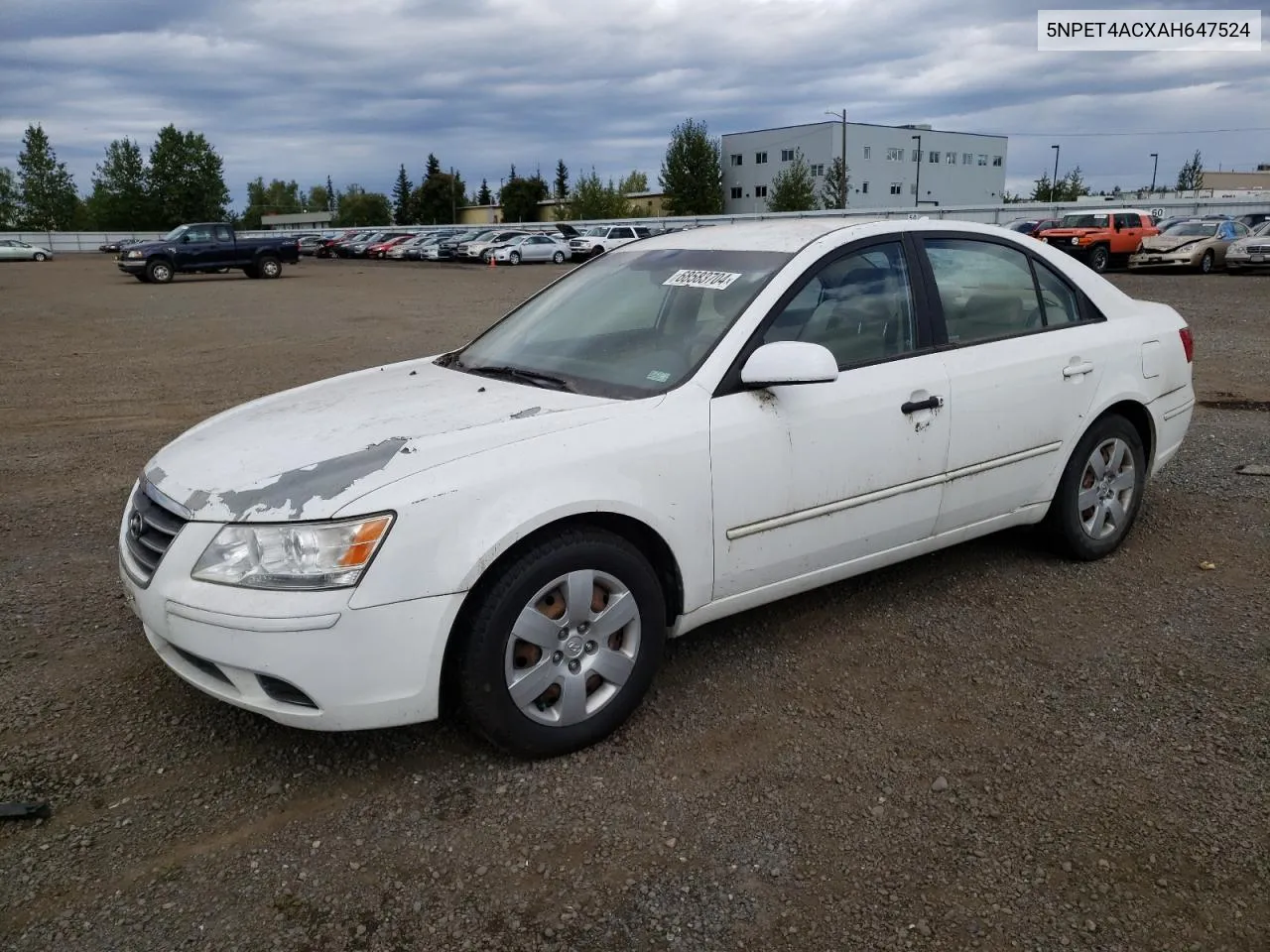 5NPET4ACXAH647524 2010 Hyundai Sonata Gls