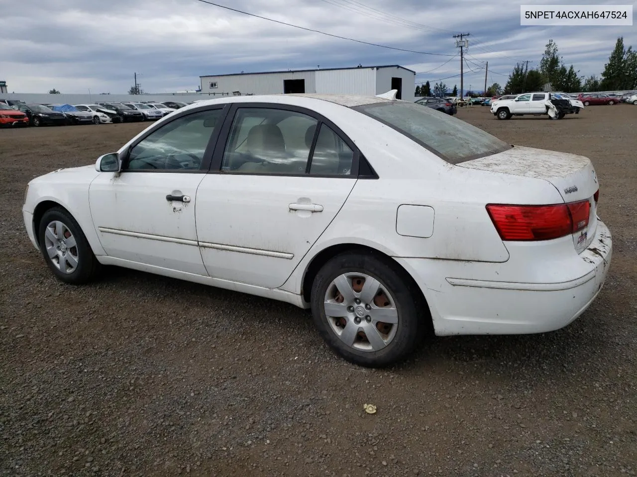 5NPET4ACXAH647524 2010 Hyundai Sonata Gls